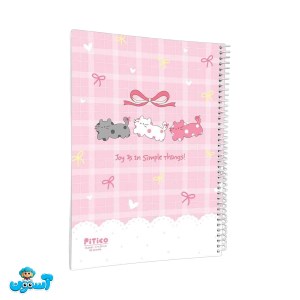 پیتیکو/دفتر خط دار 80 برگ طرح سه گربه پاپیونی 322